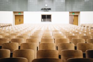 Image: Empty chairs in an auditorium