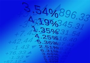 Grahpic of percentage numbers representing the stock market